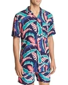 DUVIN Hour Short-Sleeve Tropical-Print Regular Fit Shirt,SSB4020NVY