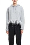 OPENING CEREMONY OPENING CEREMONY FEATHER TRIM HOODIE,ST210899