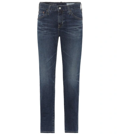 Ag The Farrah High-rise Skinny Jeans In Blue