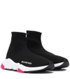 Balenciaga Speed Logo-print Stretch-knit High-top Sneakers In Black