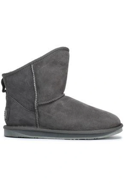 Australia Luxe Collective Cosy Shearling Ankle Boots In Dark Grey