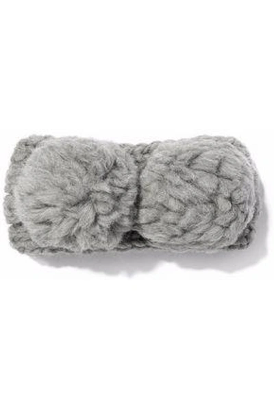 Eugenia Kim Woman Mies Pompom-embellished Cable-knit Wool Headband Grey