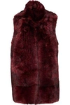 KARL DONOGHUE KARL DONOGHUE WOMAN SHEARLING VEST BURGUNDY,3074457345619046238