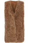 YVES SALOMON YVES SALOMON WOMAN REVERSIBLE SHEARLING GILET CAMEL,3074457345619446704