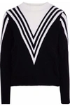 RAOUL RAOUL WOMAN INTARSIA COTTON SWEATER BLACK,3074457345619546763