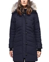 Canada Goose Lorette Coyote Fur Trim Down Coat In Admiral Blue