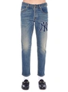 GUCCI GUCCI NY YANKEES CROPPED JEANS