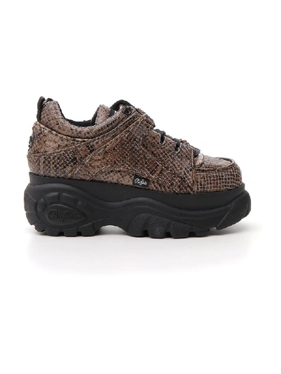 Junya Watanabe Buffalo London Python-effect Leather Platform Sneakers In Snake