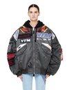 Vetements + Alpha Industries Oversized Distressed Embellished Shell Bomber Jacket