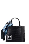 OFF-WHITE BLACK LEATHER WITH COCCO PRINT HANDBAG,10734016