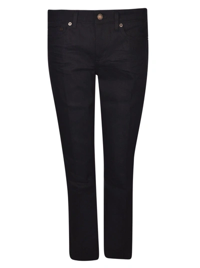 Saint Laurent Cropped Flared Jeans In Black