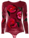 ALEXIA HENTSCH ALEXIA HENTSCH ROSE VELVET BODY - 红色