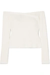 THE RANGE OFF-THE-SHOULDER RIBBED STRETCH-JERSEY TOP