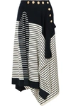 JW ANDERSON ASYMMETRIC STRIPED WOOL-BLEND SKIRT