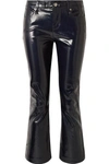 RTA KIKI CROPPED PATENT-LEATHER FLARED trousers