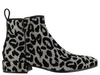 Dolce & Gabbana Chelsea Ankle Boots In Color-changing Leopard Fabric In Silver