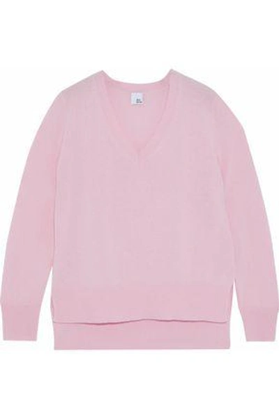 Iris & Ink Asymmetric Cashmere Sweater In Baby Pink