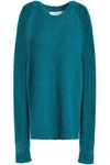 VANESSA BRUNO ATHÉ WOMAN PANELED KNITTED SWEATER TEAL,AU 4146401443616503