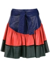 ANDREA BOGOSIAN ANDREA BOGOSIAN LEATHER FLARED SKIRT - 蓝色