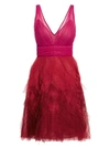 MARCHESA NOTTE Fit-&-Flare Tulle Cocktail Dress