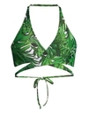 MILLY Tropical Print Wrap Halter Bikini Top