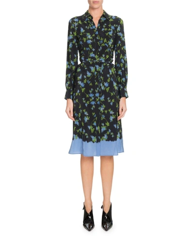 Altuzarra Strada Floral-print Silk Crepe De Chine Dress In Blue