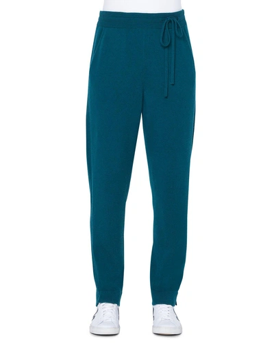 Akris Cashmere Side-tie Jogger Pants In Teal