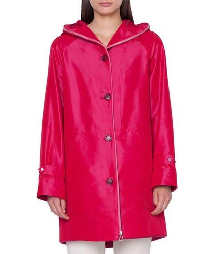 Akris Bellevue 2-in-1 Short Coat W/ Cashmere Bib In Pink