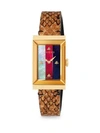 GUCCI WOMEN'S YELLOW GOLD PVD, MOTHER-OF-PEARL & LEATHER STRAP WATCH,0400099560330
