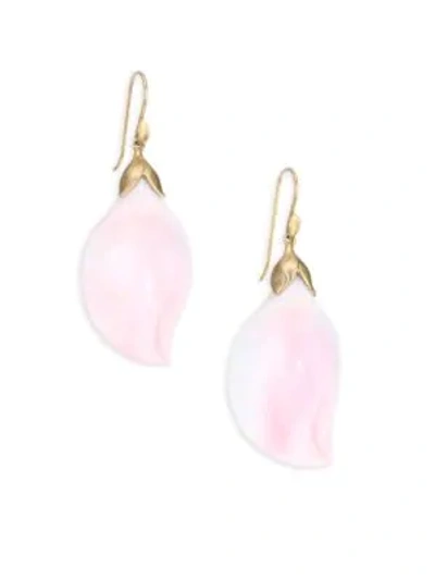 Annette Ferdinandsen Women's 18k Gold & Pink Conch Petal Drop Earrings