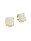 Kate Spade Mini Small Square Epoxy Stud Earrings In Opal Glitter