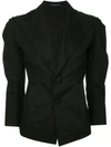 YOHJI YAMAMOTO VINTAGE YOHJI YAMAMOTO VINTAGE PEAKED LAPELS FITTED JACKET - BLACK