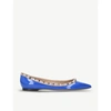 VALENTINO GARAVANI ROCKSTUD PATENT-LEATHER BALLERINA FLATS