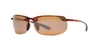 Maui Jim Black Coral 65mm Polarized Oversize Rectangular Sunglasses In Brown Mirror Polar