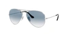 Ray Ban Gradient Metal Aviator Sunglasses, Blue Pattern In Light Blue Gradient