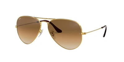 Ray Ban 58mm Polarized Aviator Sunglasses In Light Brown Gradient