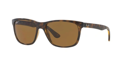 Ray Ban Rb4181 Sunglasses Tortoise Frame Brown Lenses Polarized 57-16 In Polarized Brown Classic B-15