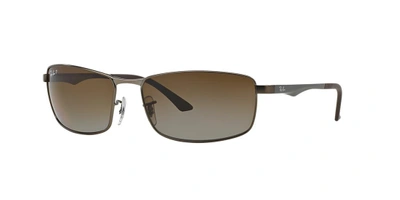 Ray Ban Ray-ban Polarized Sunglasses, Rb3498 In Polarized Brown Gradient