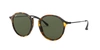 Ray Ban Round Fleck Sunglasses Black Frame Green Lenses 49-21 In Green Classic G-15