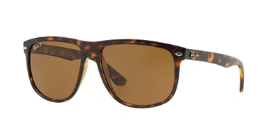 Ray Ban Ray-ban Unisex Polarized Flat Top Boyfriend Sunglasses, 60mm In Brown