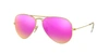 Ray Ban Standard Icons 58mm Mirrored Polarized Aviator Sunglasses In Polarized Cyclamen Flash
