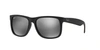 Ray Ban Ray-ban Womens Black Rb4165 Justin Rectangular Sunglasses In Grey Mirror