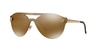 Versace Mirrored Shield Brow-bar Sunglasses In Brown Mirror Bronze