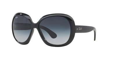 Ray Ban Jackie Ohh Ii Sunglasses Black Frame Grey Lenses 60-14 In Grey Gradient