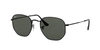 Ray Ban Hexagonal Flat Lenses Sunglasses Black Frame Green Lenses Polarized 54-21 In Polarized Green Classic G-15