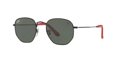 Ray Ban Rb3548nm Scuderia Ferrari Collection Sunglasses Black Frame Green Lenses 51-21 In Green
