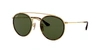 Ray Ban Double-bridge Round-frame Sunglasses In Green Classic G-15
