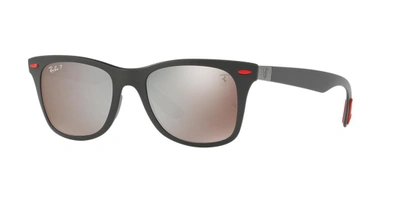 Ray Ban Rb4195m Scuderia Ferrari Collection Sunglasses Black Frame Violet Lenses Polarized 52-20