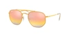 Ray Ban Ray-ban Marshal Mirrored Hexagonal Sunglasses, 54mm In Pink Gold Gradient Mirror