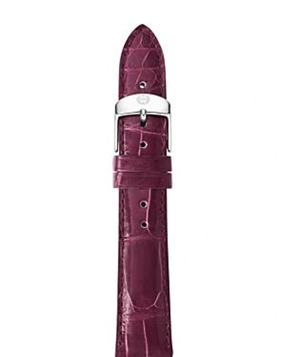 Michele Csx Or Deco Collections Alligator Strap, 18mm In Plum